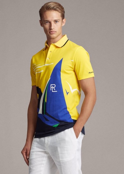 Men's Ralph Lauren Custom Slim Fit Piqué Polos | 076395CNQ